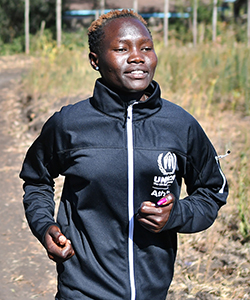 難民選手団のメンバーとしてリオ五輪に出場し、現在も東京五輪目指して訓練中のローズ・ナティケ・ロコニエンさんが来日します。（C)UNHCR／Tony Karumba