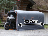 ウルトラ級大型バイクも格納できる、全長337cm。