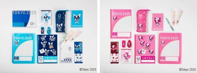 （左）東京2020オリンピック競技大会 公式ライセンス商品、（右）東京2020パラリンピック競技大会 公式ライセンス商品