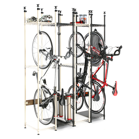 1台でも複数台でもスリム。省スペースな幅40cm、何台でも拡張可能な自転車専用ラック。