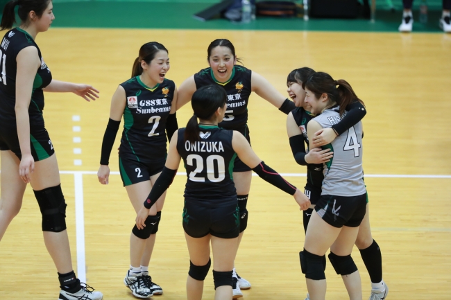 GSS東京サンビームズがV2女子最終戦で準優勝を確定した（写真は2月8日 対浜松戦）