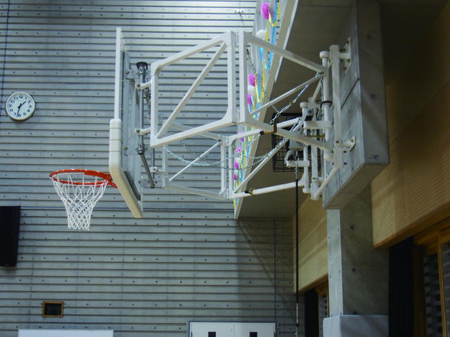 壁面固定折畳式バスケットゴール