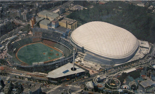 1987年の後楽園スタジアムと東京ドーム
