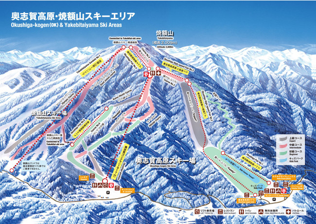 奥志賀高原スキー場　鳥瞰図