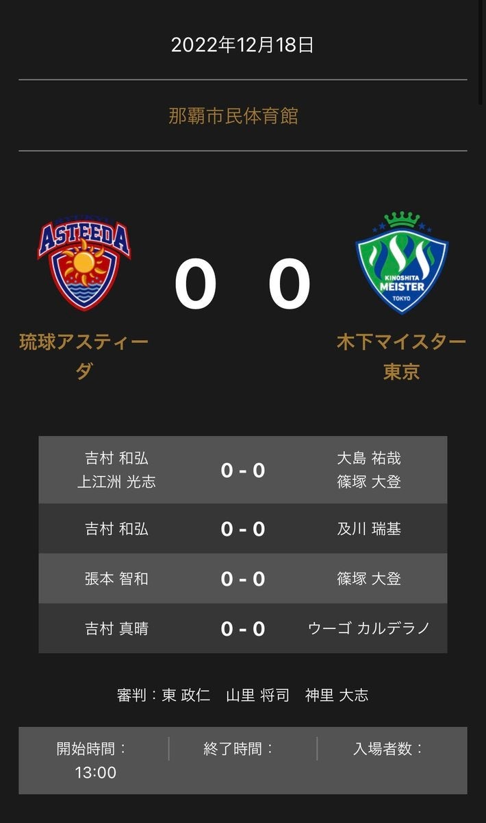 ノジマTリーグ 2022-2023シーズン　12月18日(日) 14:00試合開始　九州アスティーダ vs 京都カグヤライズ　対戦オーダー発表