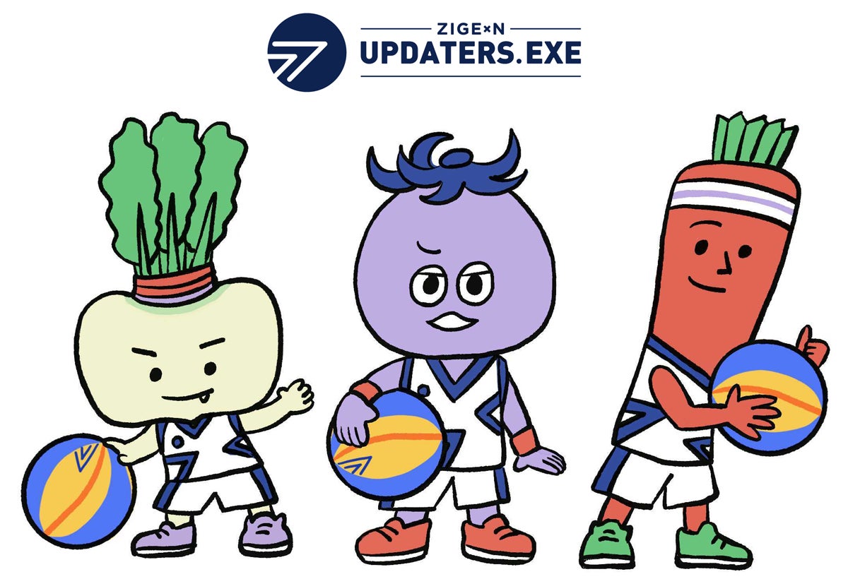 じげんの3×3チーム「じげんアップデーターズ」が公式キャラクターを発表！200案の中から選ばれた“京野菜“モチーフとしたキャラクターデザインを初公開！