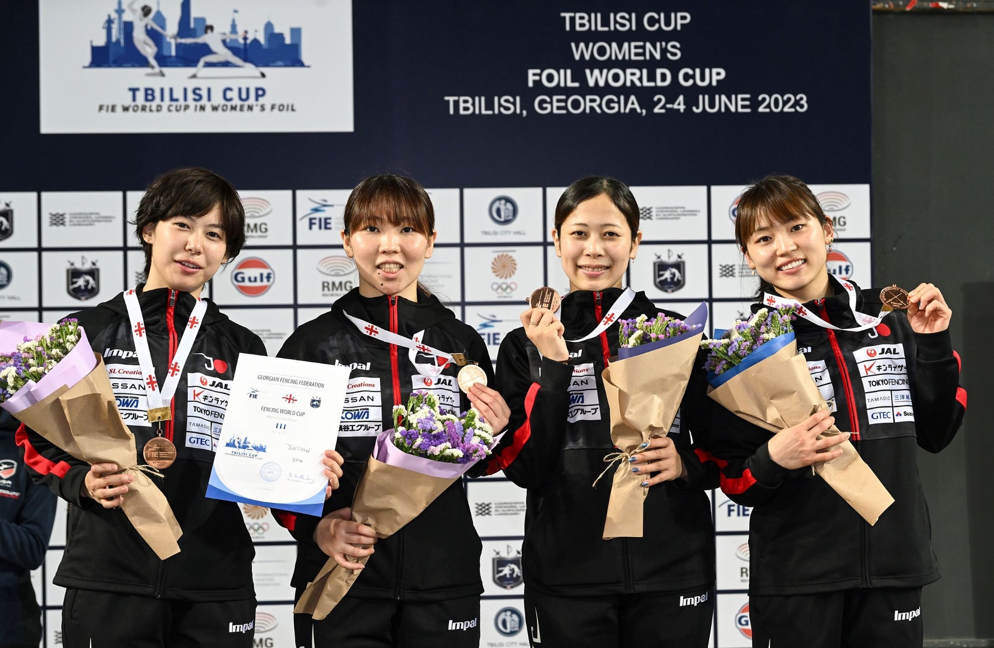 【フェンシング】ワールドカップ（ジョージア／トリビシ）女子フルーレ団体で日本チーム銅メダル獲得！