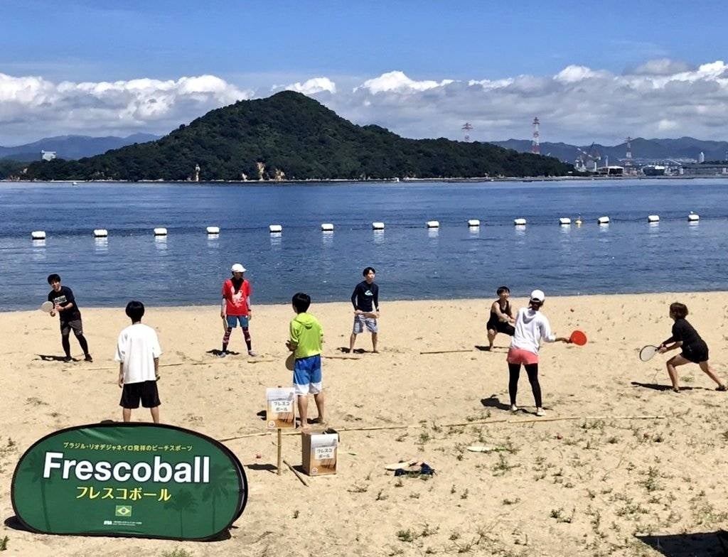 日本フレスコボール協会（JFBA）、公認地域クラブ「広島フレスコボールクラブ」が7月30日(日)の『豊かな海づくり大会』にてフレスコボール体験会を実施。