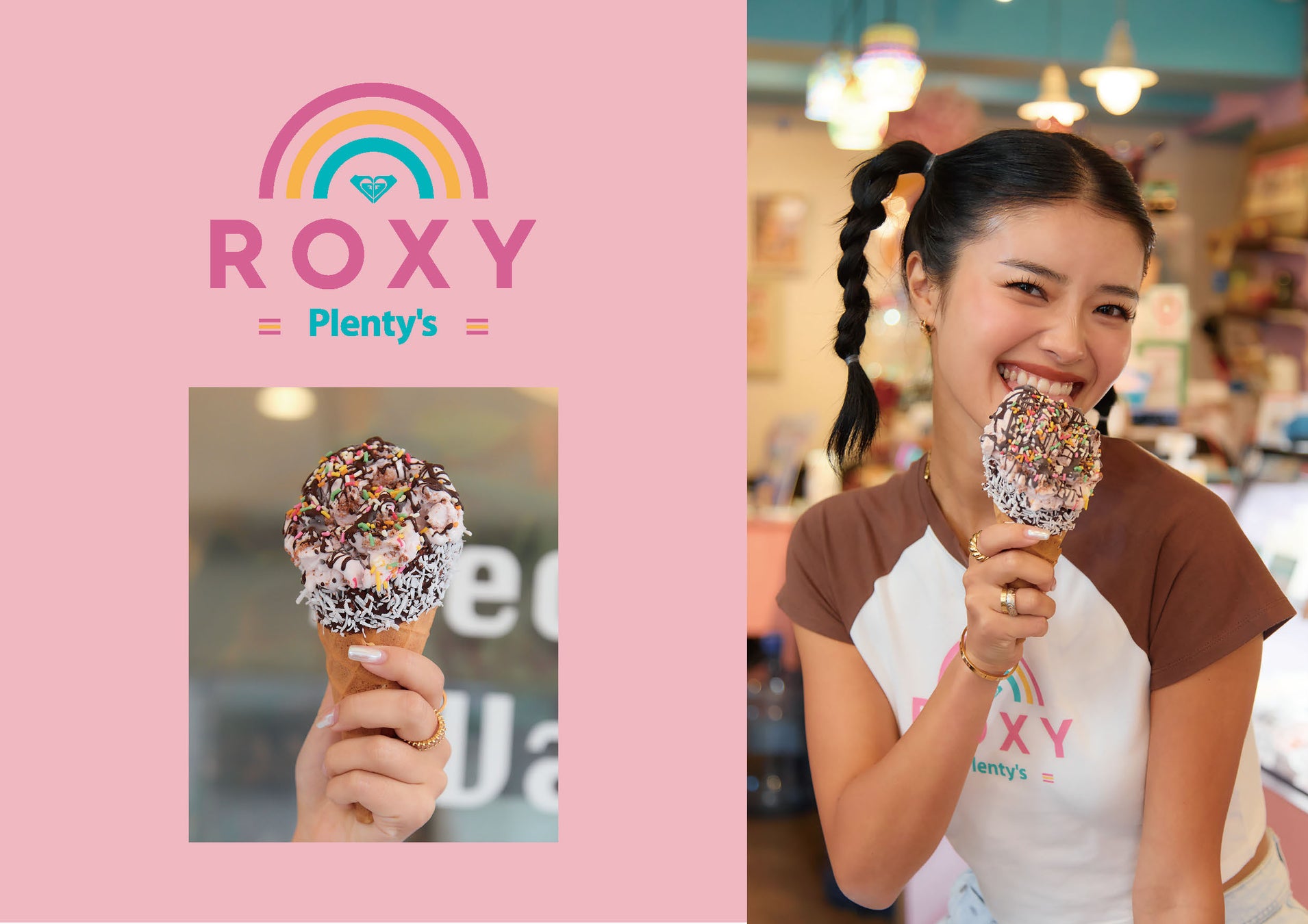 ROXYと湘南茅ヶ崎の人気アイスクリームショップ『Plenty’s』のコラボアイテムをリリース！