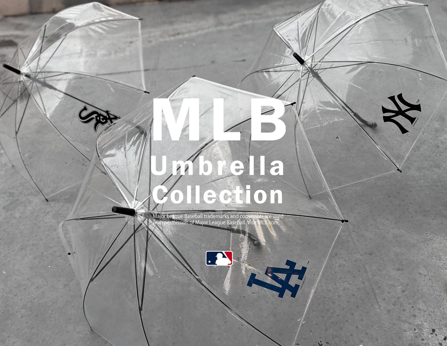 MLBからチームロゴが入ったクリアタイプの傘をリリース。