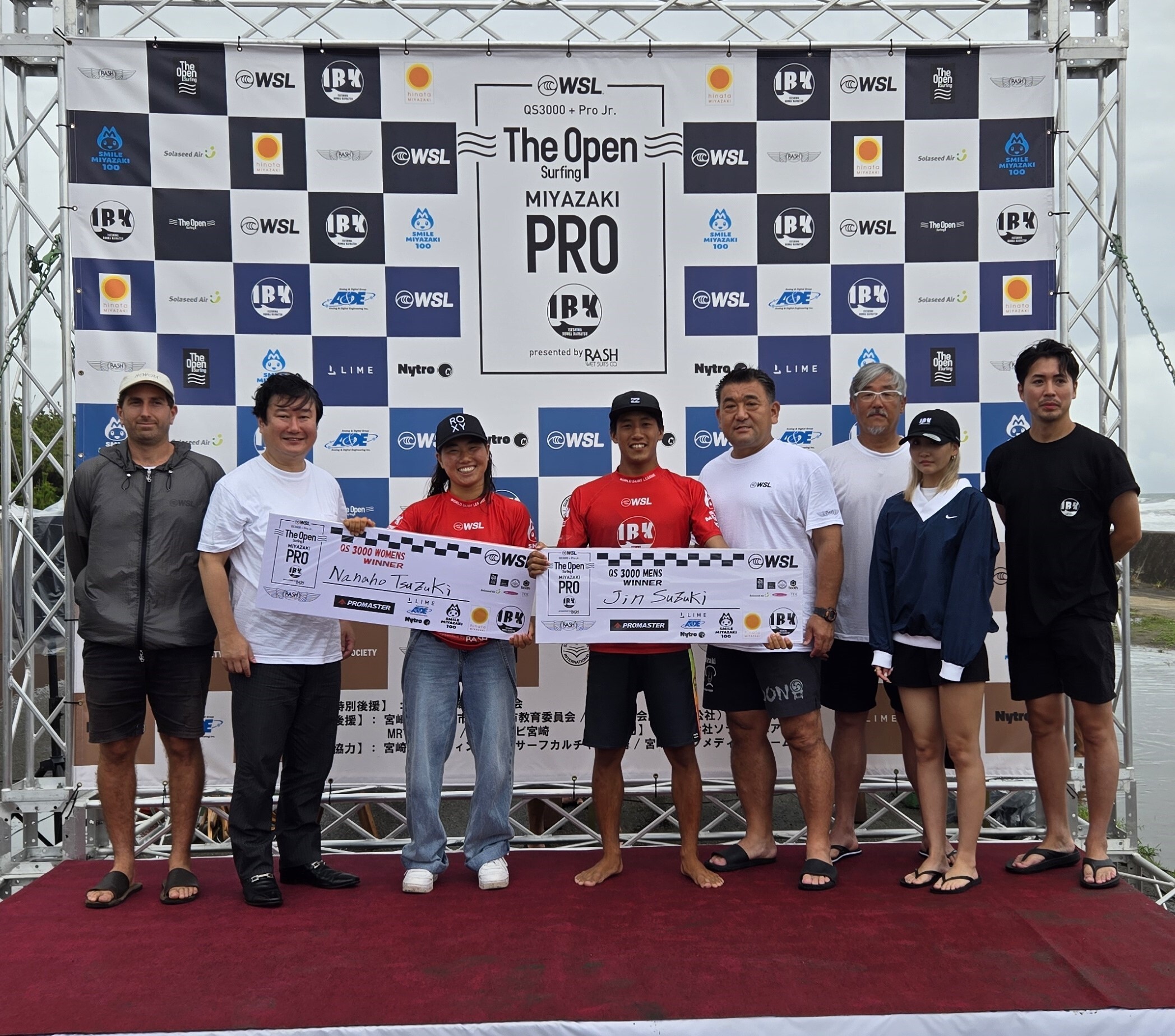 宮崎県宮崎市で行われたWSL公認大会　
「The Open Surfing Miyazaki Series」第1弾　
「QS3000 IBK宮崎プロ・
WSLプロジュニア Presented by RASH」　
男子は鈴木仁、女子は都築虹帆が優勝　
第2弾が17日から宮崎県日向市でスタート