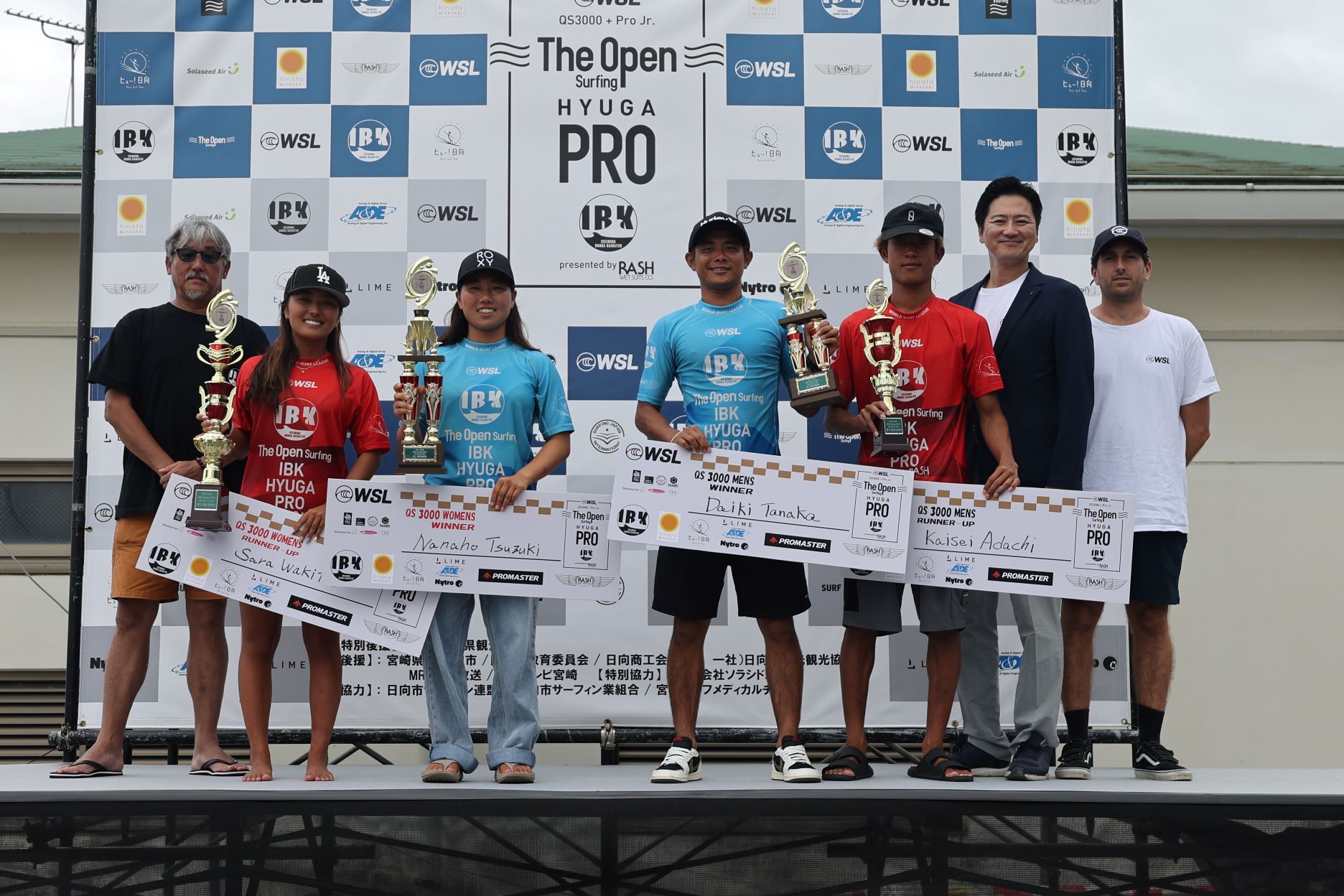 宮崎県宮崎市で行われたWSL公認大会
「The Open Surfing Miyazaki Series」第2弾
「QS3000 IBK日向プロ・WSLプロジュニア
 Presented by RASH」
男子は田中大貴がQS初優勝　
女子は都築虹帆が宮崎シリーズ連覇