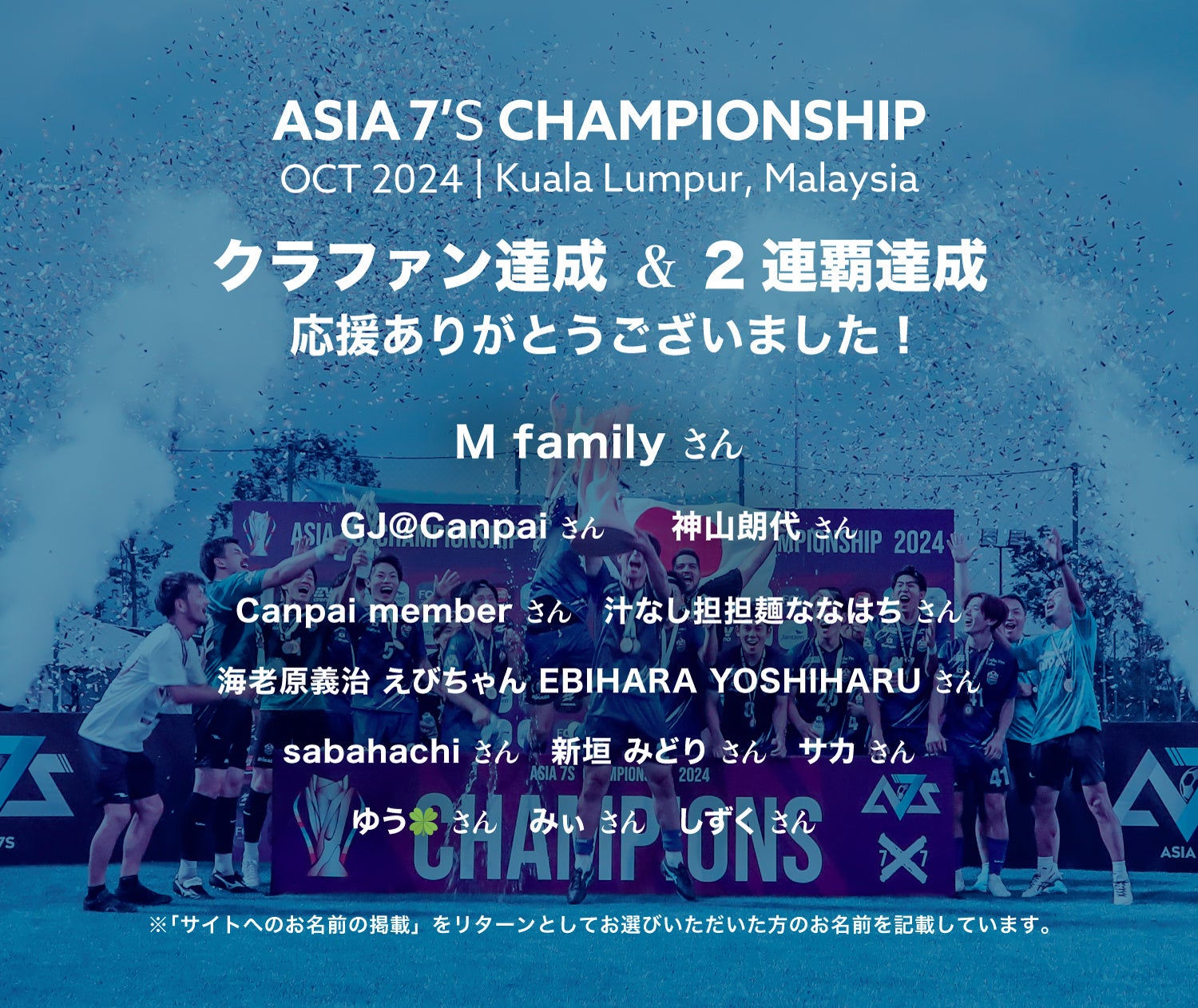 一般社団法人 日本ソサイチ連盟【ソサイチ日本代表】#RoadToKL｜Thank you for all your support!!