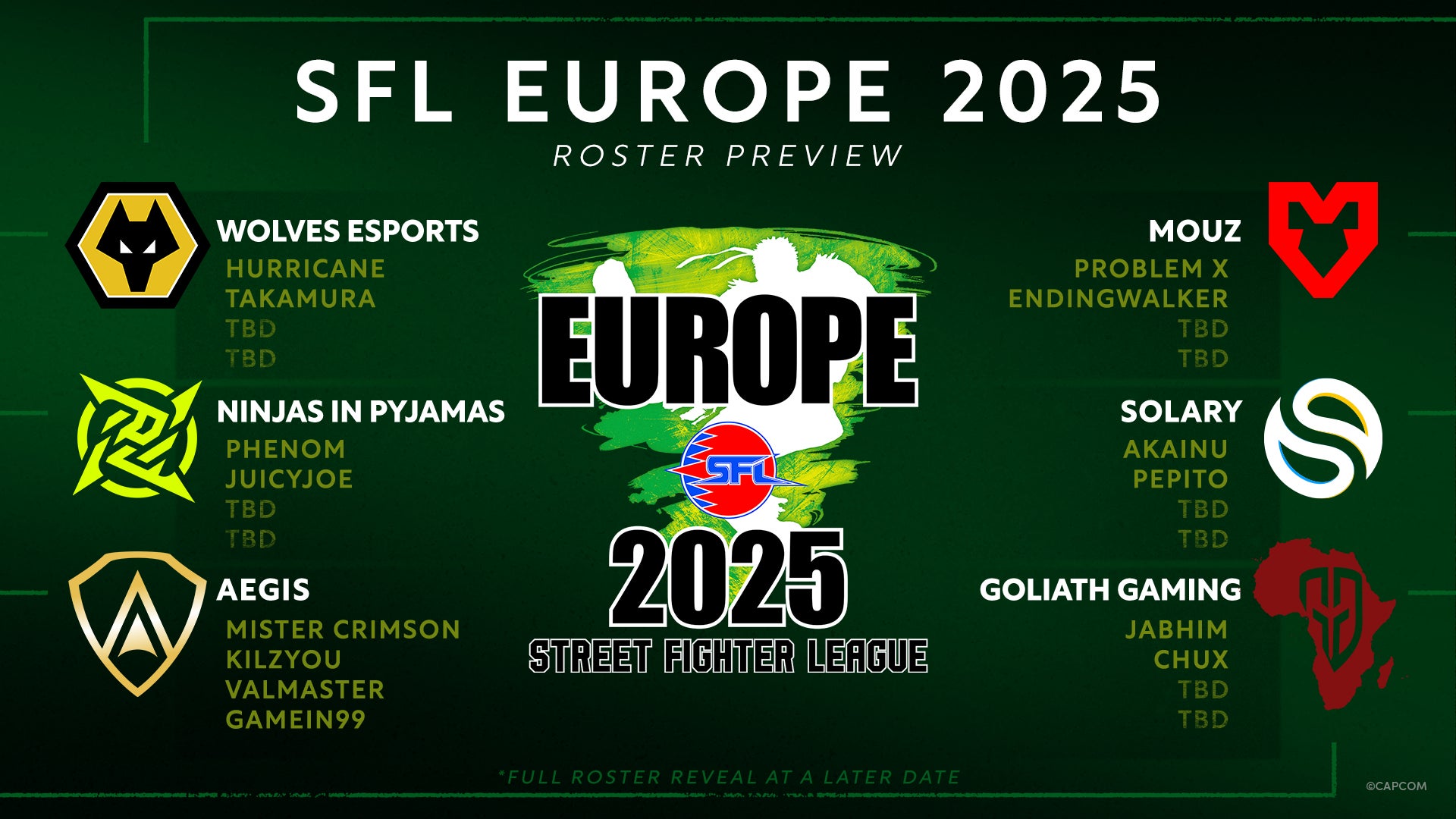 EMEAで開催されるSFリーグ　「ストリートファイターリーグ: Pro-EUROPE 2025」一部出場選手情報やスケジュールを公開！