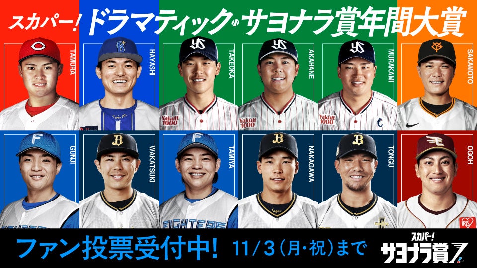 9・10月度「スカパー! サヨナラ賞」受賞選手が決定！