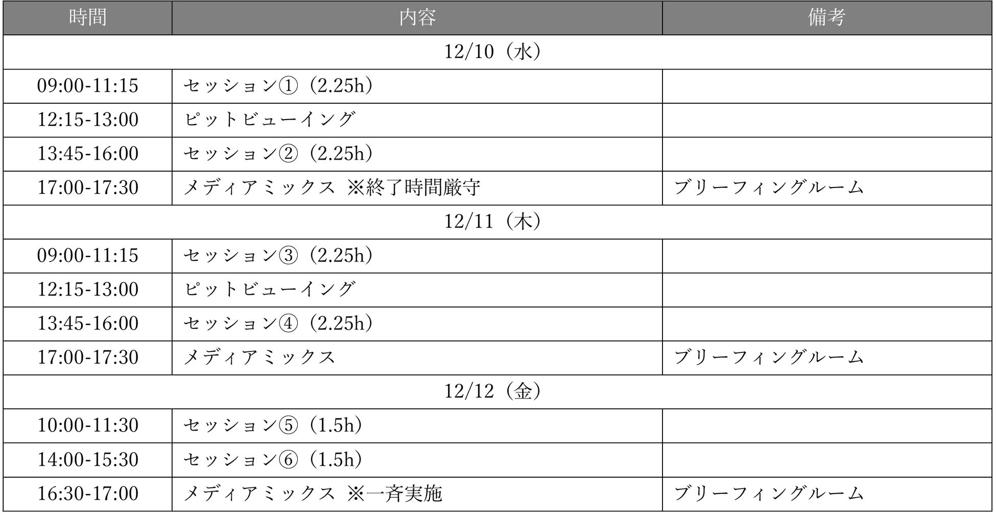 【取材に関するご案内】SUPER FORMULA 合同テスト・ルーキーテスト 12/10(⽔)・11(⽊)・12(⾦)｜鈴⿅サーキット