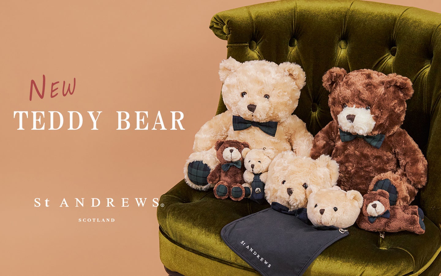 ゴルフアパレル「セント・アンドリュース」がテディベアアクセサリーの新シリーズを発売