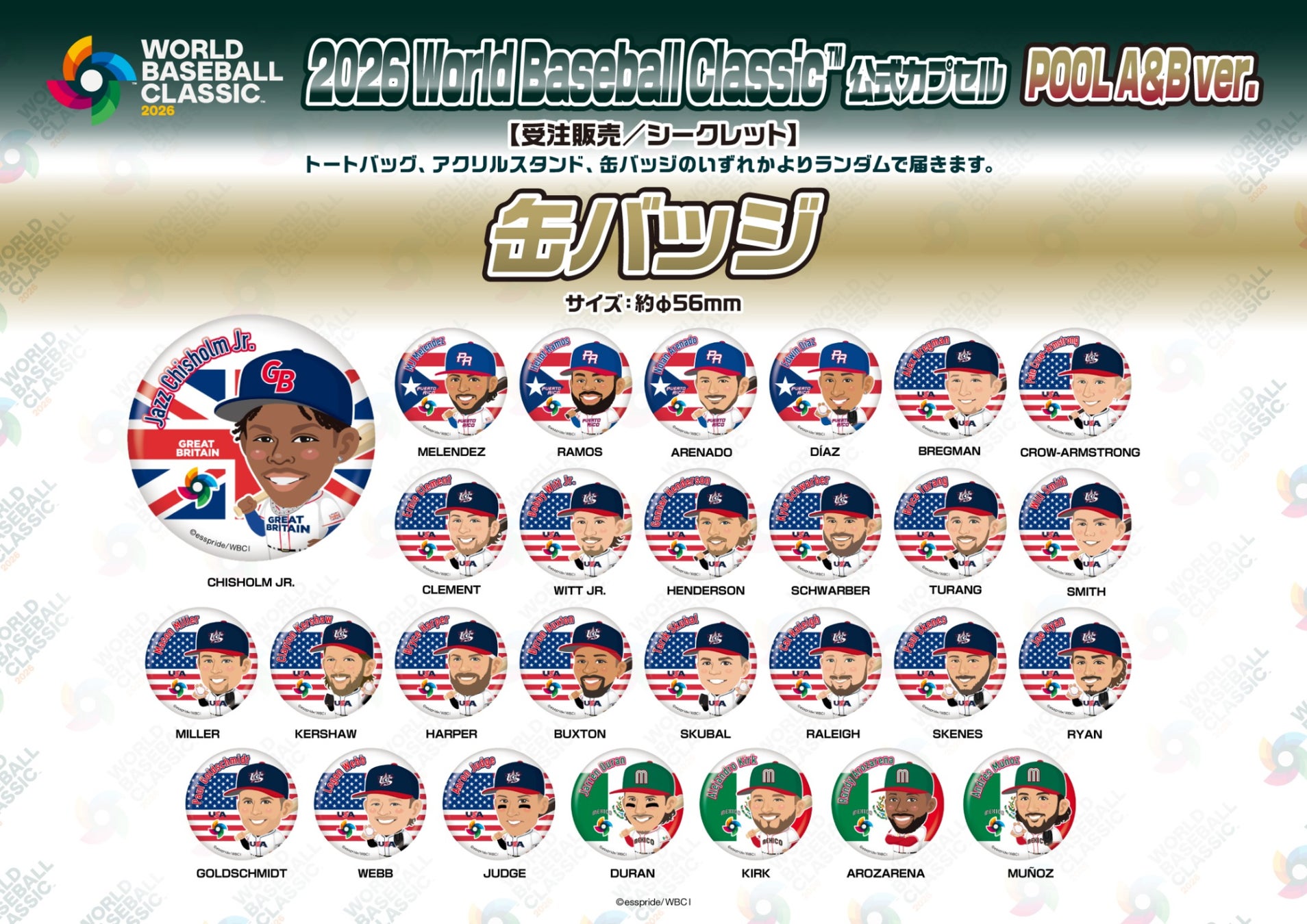 2026 WORLD BASEBALL CLASSIC™公式カプセルに海外スター選手たちが初登場