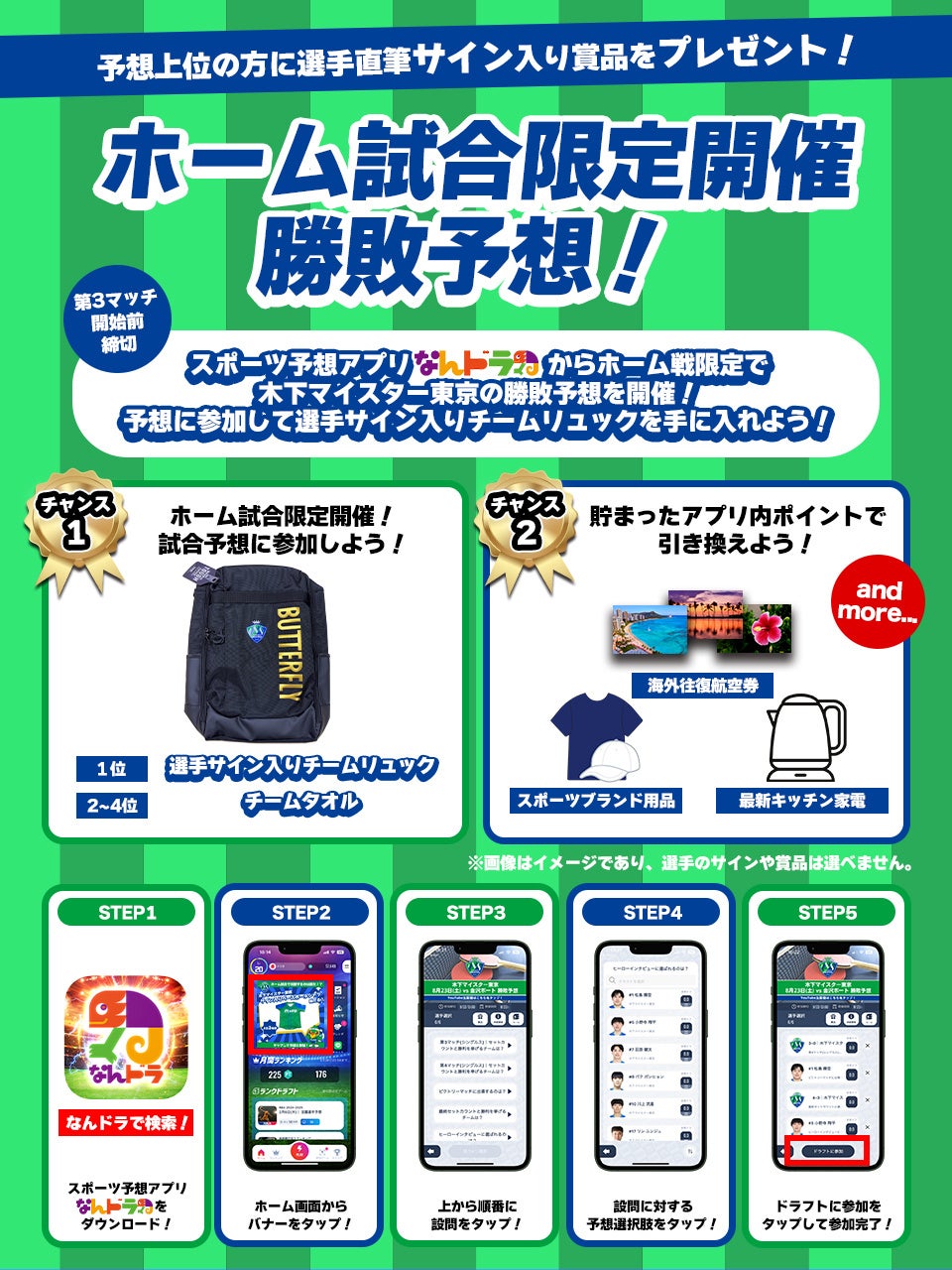 『木下マイスター東京』・『木下アビエル神奈川』ホーム最終戦 3月7日（土）・8日（日） “厚木シリーズ” の予想企画をスポーツ予想アプリ「なんドラ」で開催！