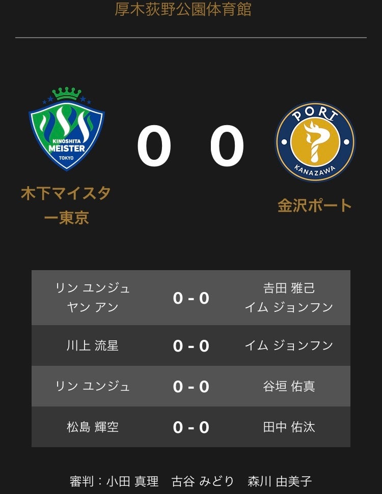 ノジマＴリーグ 2025-2026シーズン 公式戦 3月7日開催 木下マイスター東京vs 金沢ポート　対戦オーダー発表