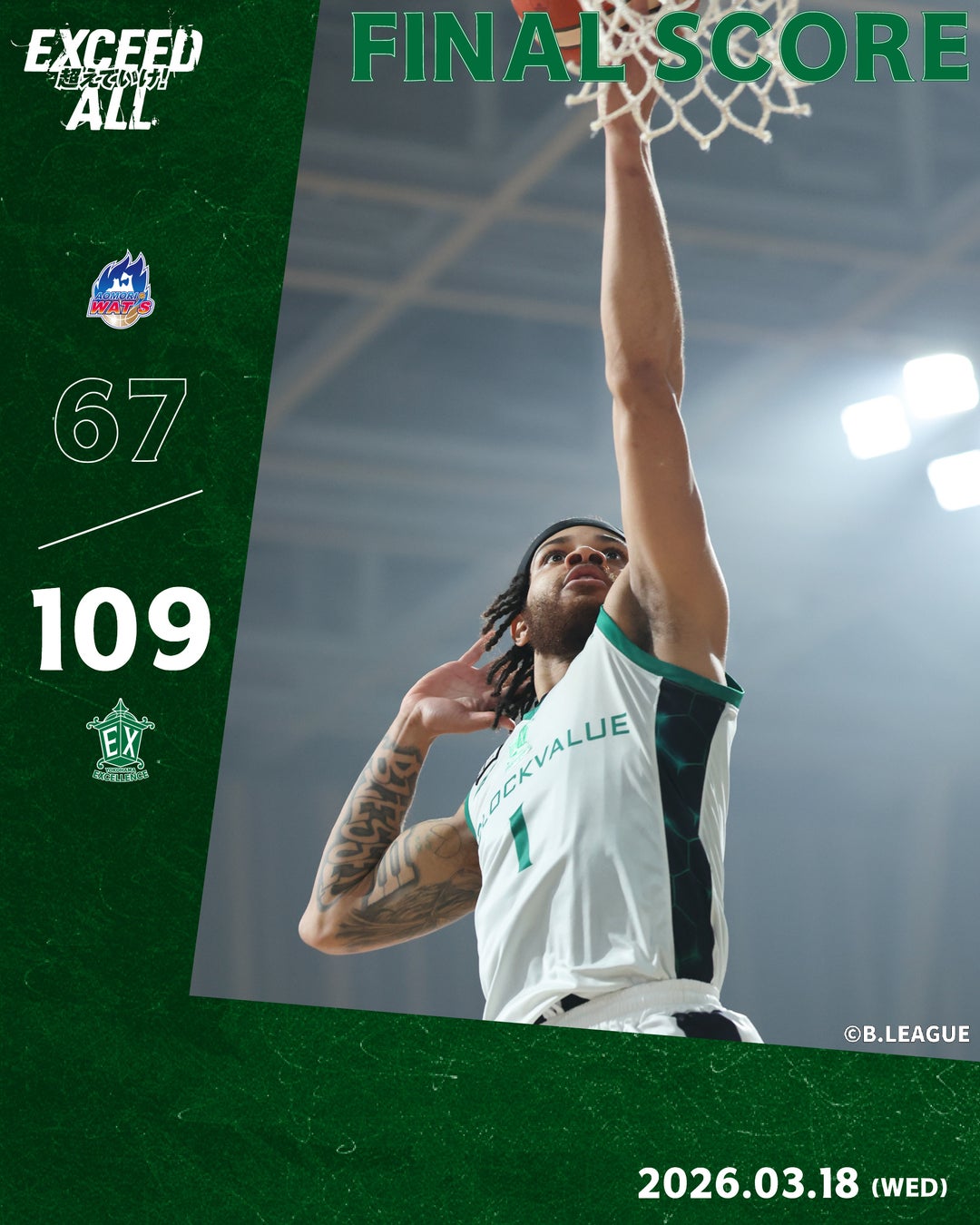 【横浜エクセレンス】新加入の「#6 シェイク・ケイタ」が早速デビュー！！平日ナイターで行われたアウェー青森戦に勝利！