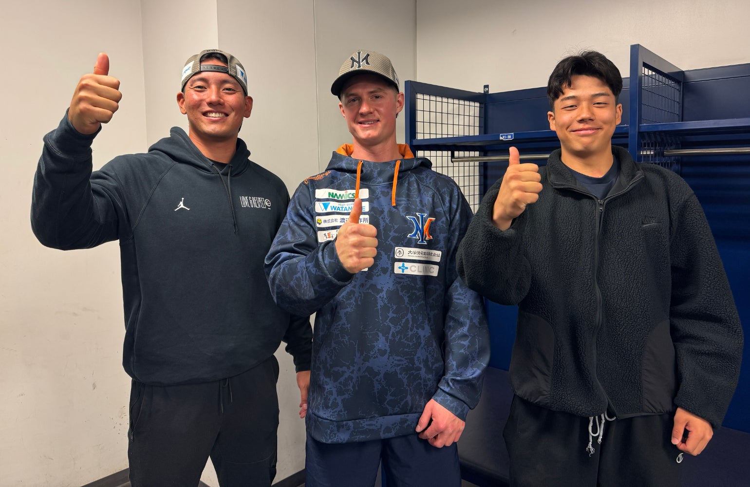 【オイシックス新潟】新潟駅前弁天通商店街にて、比嘉 天佑選手・石山 愛輝選手・ダニエル フライ選手による客引き防止アナウンスがスタート