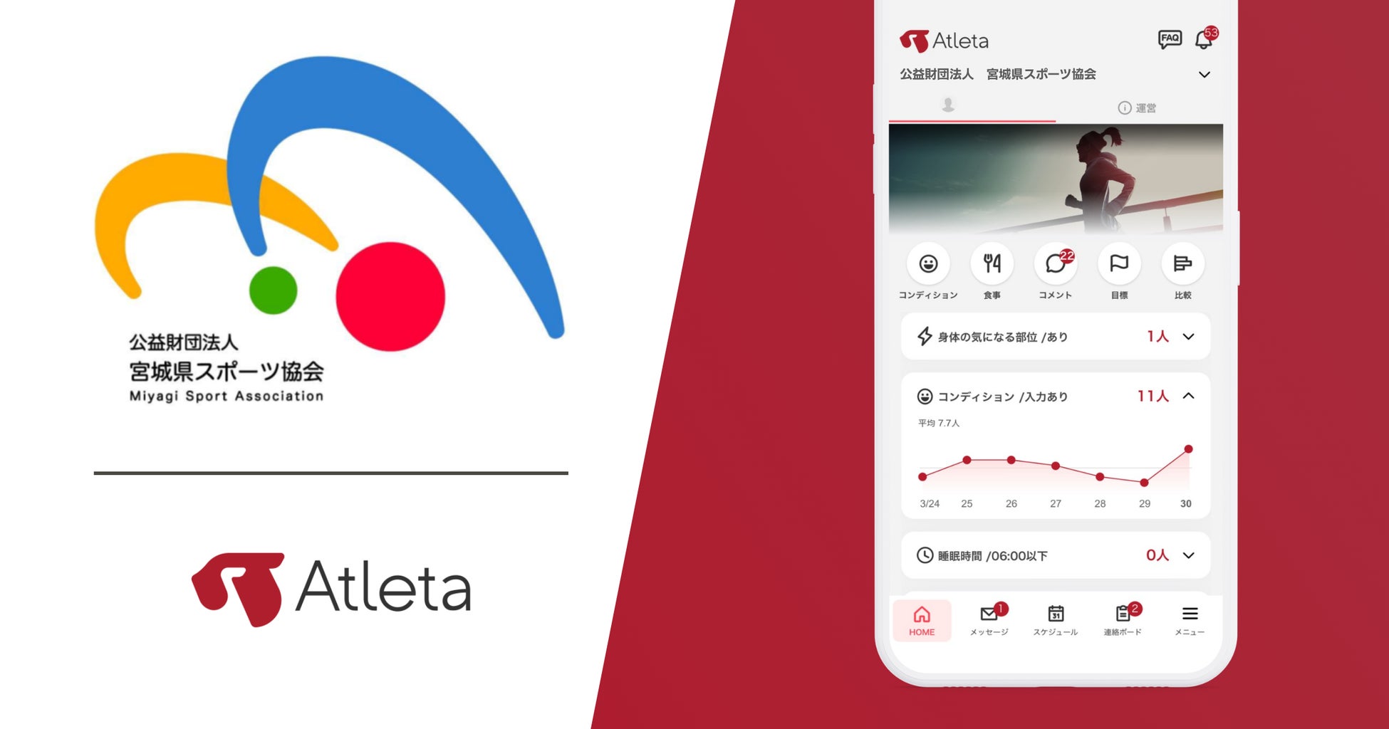 宮城県のアスリート発掘・育成事業におけるデジタル基盤として「Atleta（アトレータ）」を採用
