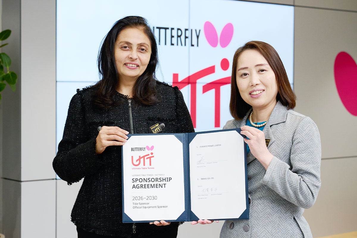 卓球のバタフライ　インド最高峰のプロ卓球リーグUltimate Table Tennisと5年間のタイトルスポンサー契約を締結