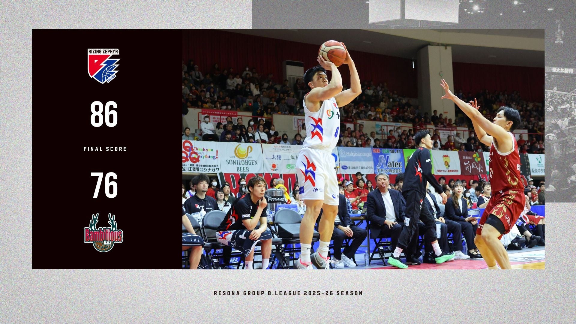 B2福岡｜逆転から冷静に試合をコントロール、アウェー最終戦を白星で飾る