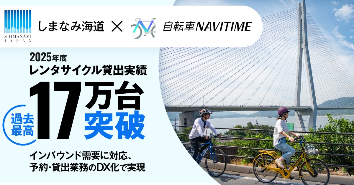 しまなみ海道レンタサイクル、貸出実績が過去最多１７．３万台を記録