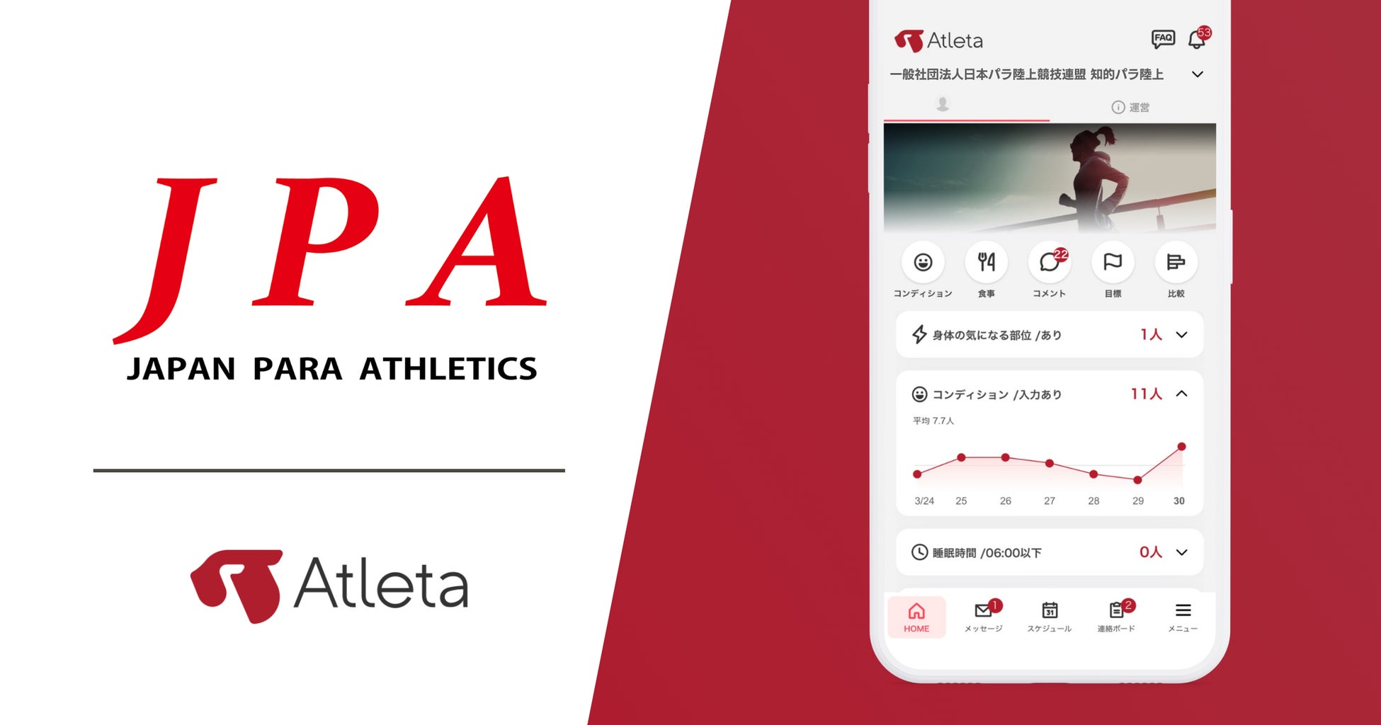 日本パラ陸上競技連盟（知的障害ブロック）の強化・育成活動におけるデジタル基盤として「Atleta（アトレータ）」を導入