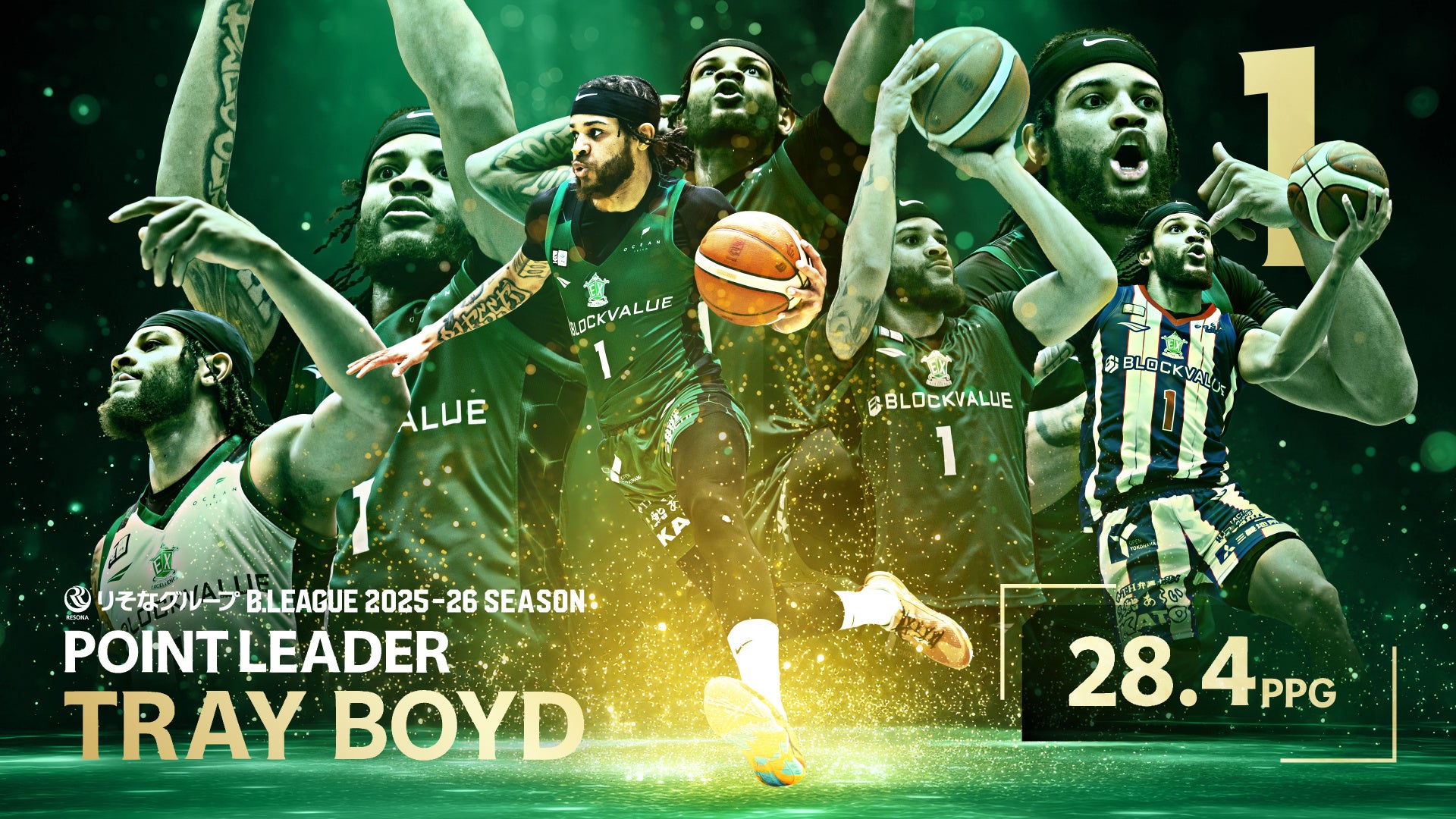 【横浜エクセレンス】「#1 トレイ・ボイドIII」「りそなグループ B.LEAGUE 2025-26 B2リーグ戦」得点王 受賞！