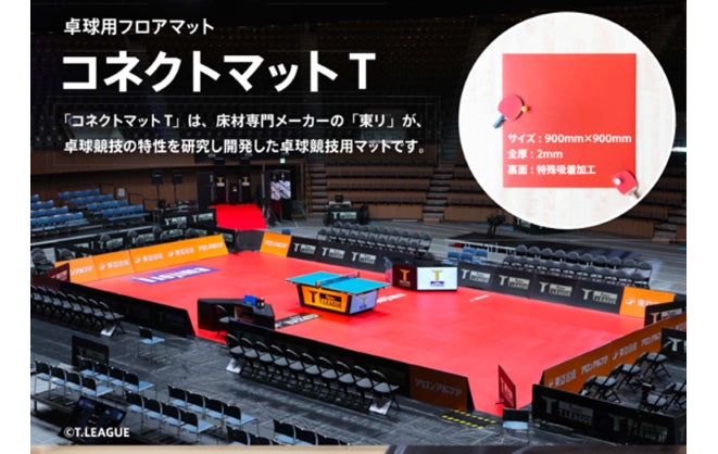 Ｔリーグ公式戦使用フロアマット「コネクトマットＴ」がITTF（国際卓球連盟）およびJTTA（日本卓球協会）の公認を取得