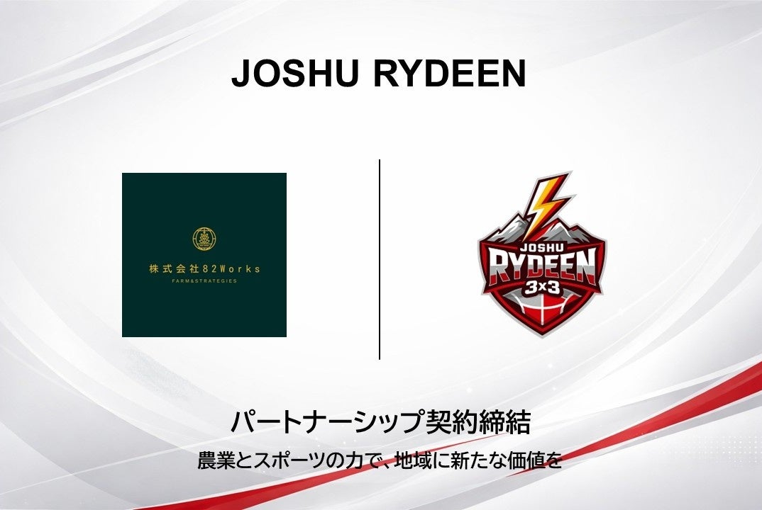 【JOSHU RYDEEN】82Worksとのパートナーシップ契約締結のお知らせ