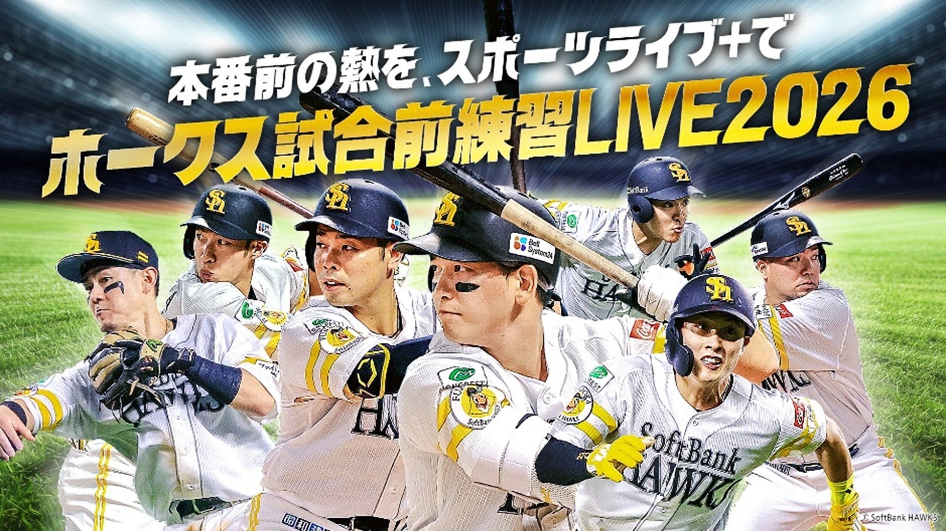 本番前の熱を、スポーツライブ＋で！「HAWKS試合前練習LIVE 2026」5月23日（土）より開始！選手たちの練習の様子を生中継！