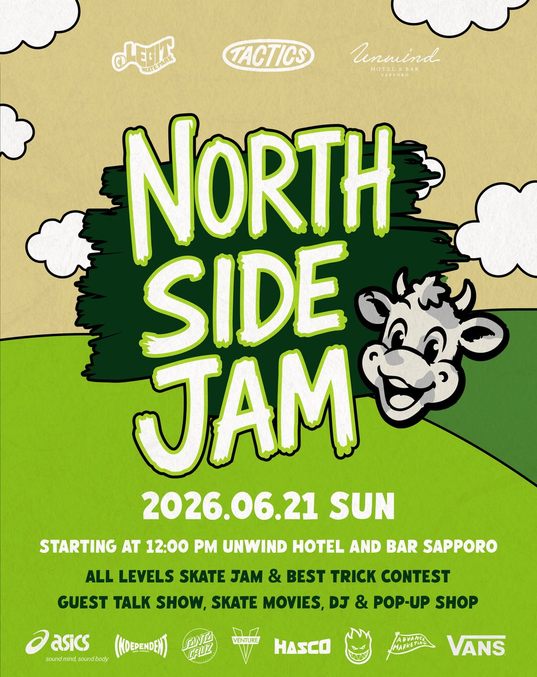 TACTICS Sapporo Storeが贈るスケートボードイベント「NORTHSIDE JAM」