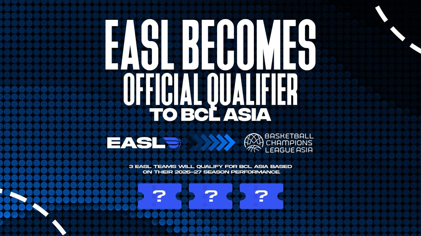 EASL 2026-27シーズンが、BCL Asia 公式予選大会として決定