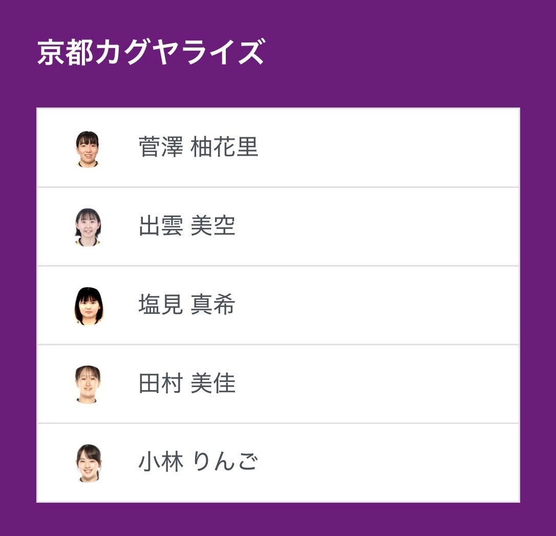ノジマＴリーグ 2026-2027シーズン 公式戦 8月11日(火)開催 　京都カグヤライズ vs トップおとめピンポンズ名古屋　ベンチ入り選手発表