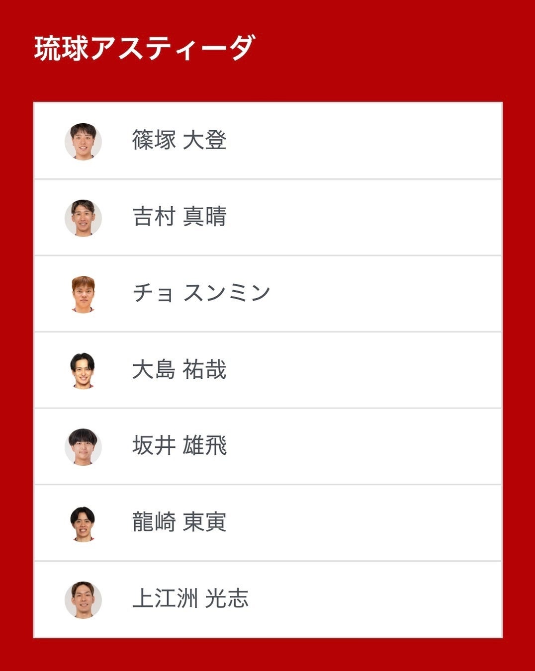 ノジマＴリーグ 2026-2027シーズン 公式戦 8月16日(日)開催 　琉球アスティーダ vs T.T彩たま ベンチ入り選手を発表