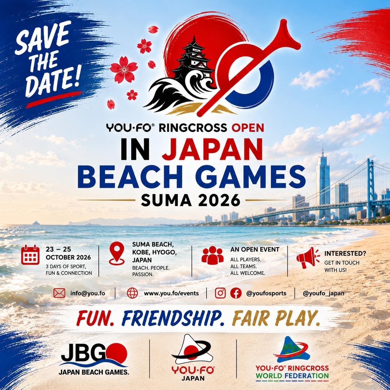 新スポーツ「YOU.FO」ビーチでの初の公式大会決定！10月24日・25日、神戸・須磨海岸で
